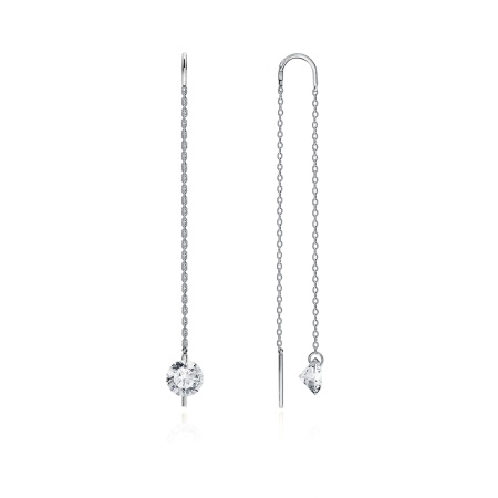 Серьги из серебра с фианитами