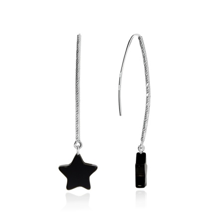 Серьги из серебра с агатами со скидкой