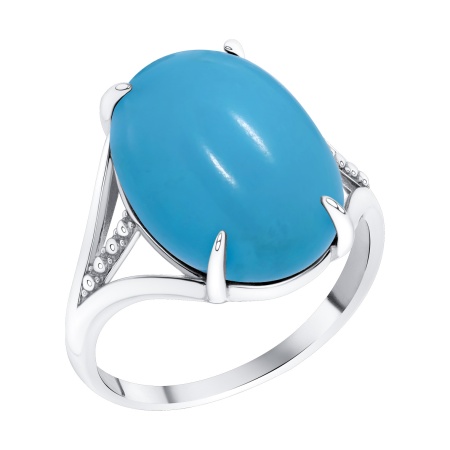 Купить кольцо из серебра с бирюзой в интернет-магазине KRASNOE