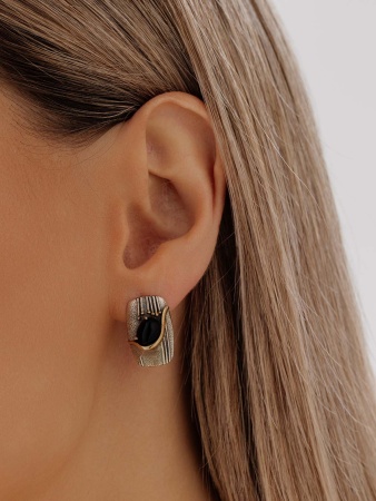 Серьги из серебра с агатами