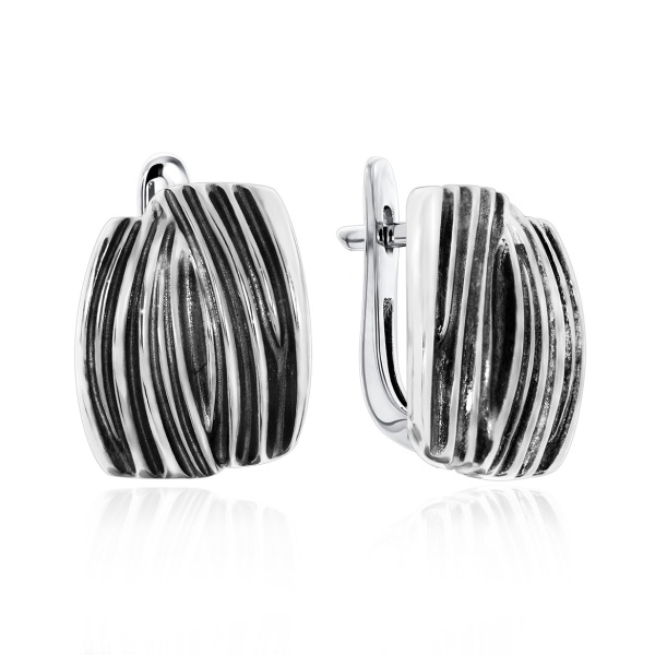 Серьги из серебра без вставок со скидкой