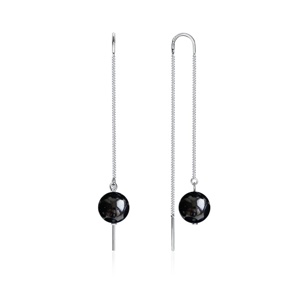 Серьги из серебра с агатами