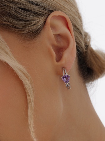 Серьги из серебра с аметистами
