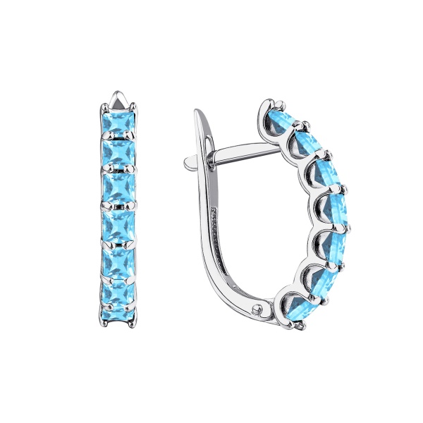 Серьги из серебра с топазом свис 2340071958-73 от KRASNOE, металл Серебро, вставка Топаз Swiss