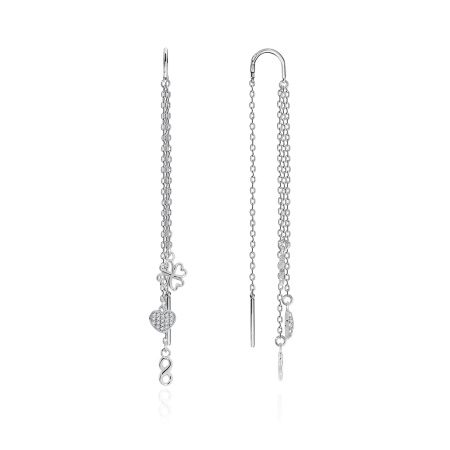 Серьги из серебра с фианитами 2340201636л-3 от KRASNOE, металл Серебро, вставка Фианит