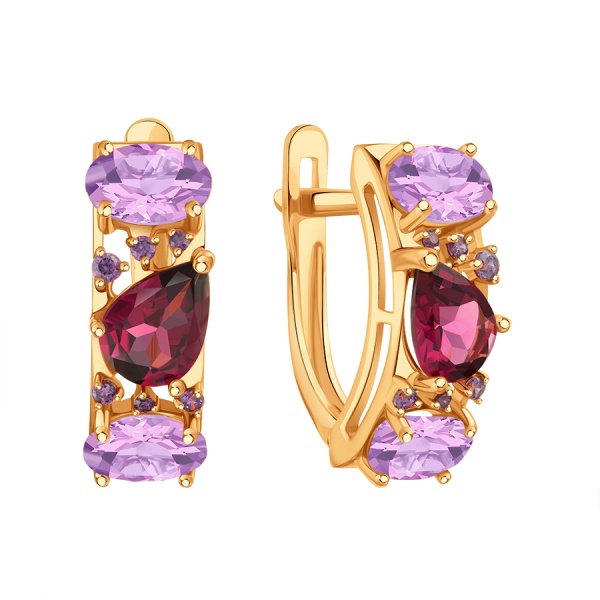 Серьги из золота Т10302В402 от KRASNOE, металл Золото, вставка Микс