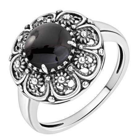 Купить кольцо из серебра с агатом в интернет-магазине KRASNOE