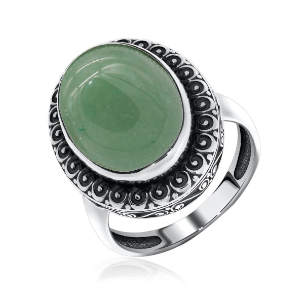 Купить кольцо из серебра с нефритом в интернет-магазине KRASNOE