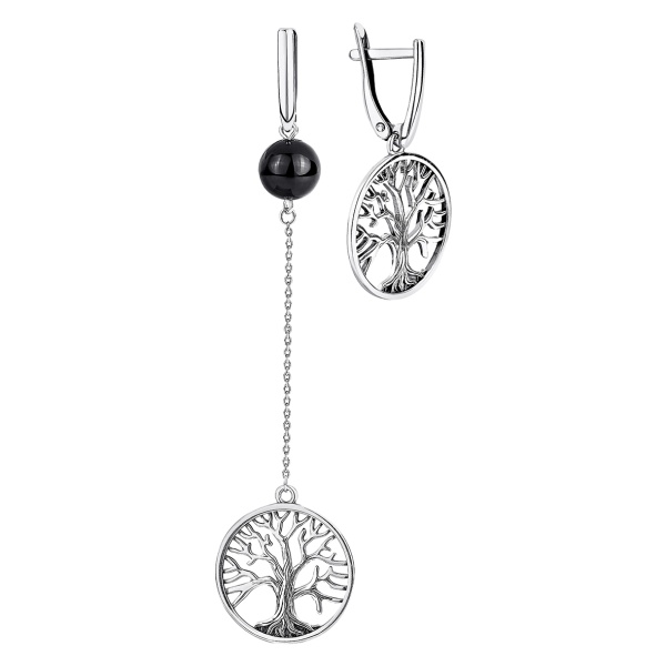 Серьги из серебра с агатом в ювелирном интернет-магазине