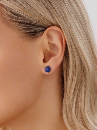 Пусеты из серебра с лазуритами