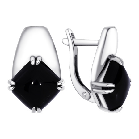 Серьги из серебра с агатом
