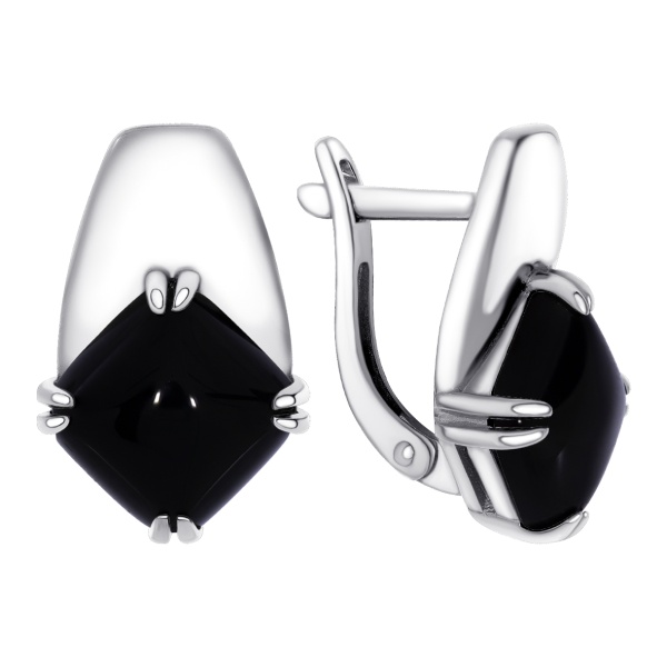 Серьги из серебра с агатом