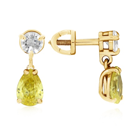 Пусеты из серебра с бриллианитами и фианитами 2318Б14980-50 от KRASNOE, металл Серебро, вставка Бриллианит