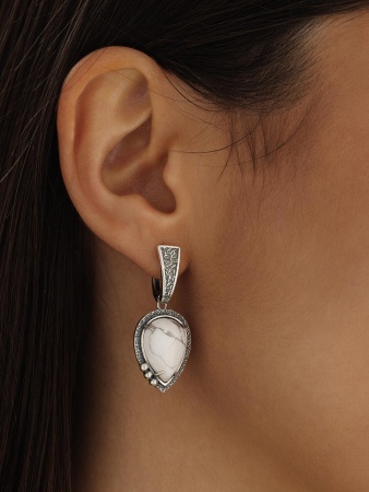 Серьги из серебра с кахолонгом