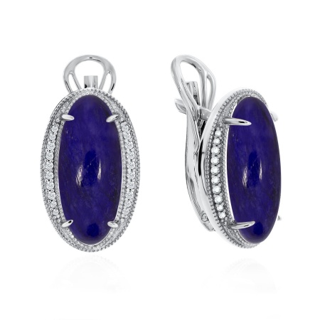 Серьги из серебра с агатами и ситаллами 2348390938л-81 от KRASNOE, металл Серебро, вставка Агат