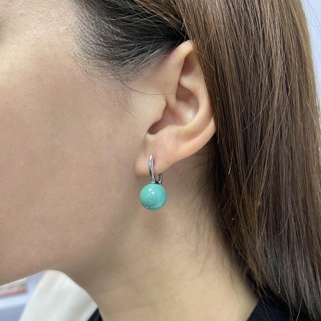 Серьги из серебра с бирюзой 2340311557-1 от KRASNOE, металл Серебро, вставка Бирюза
