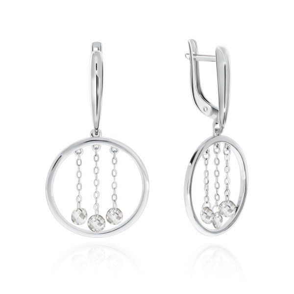 Серьги из серебра с фианитами со скидкой Серьги из серебра с фианитами со скидкой