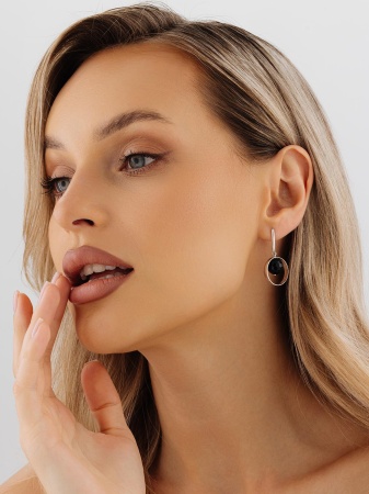 Серьги из серебра с агатами 2340391026-20 от KRASNOE, металл Серебро, вставка Агат