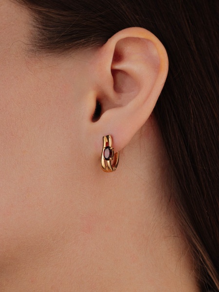 Серьги из серебра с гранатами