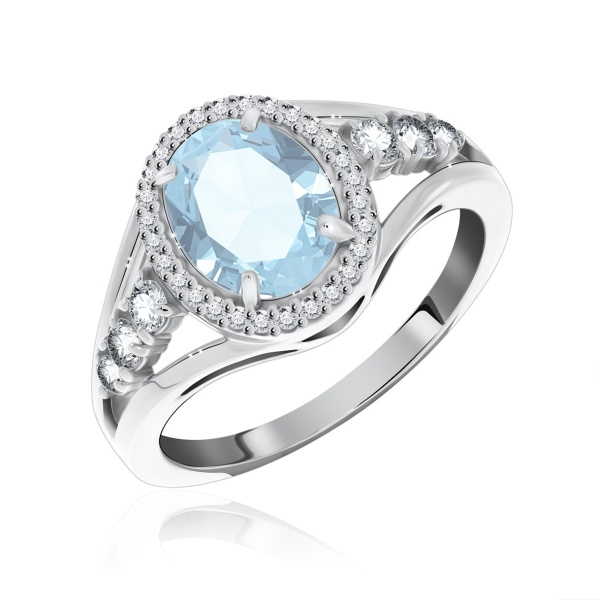 Кольцо из серебра с топазом со скидкой