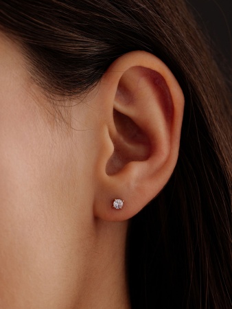 Пусеты из серебра с фианитами