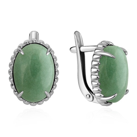 Серьги из серебра с авантюрином