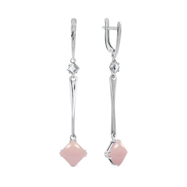 Серьги из серебра с агатами и фианитами 2340392146-30 от KRASNOE, металл Серебро, вставка Агат