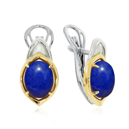 Серьги из серебра с лазуритами 2350471180 от KRASNOE, металл Серебро, вставка Лазурит