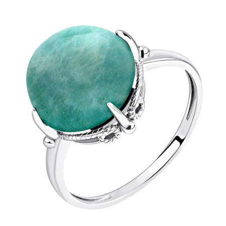 Купить кольцо из серебра с амазонитом в интернет-магазине KRASNOE