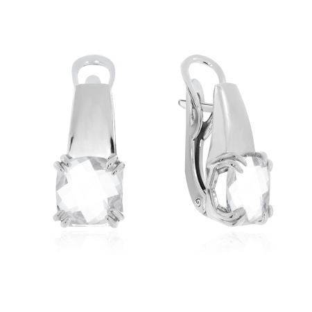 Серьги из серебра с хрусталём 2340521536 от KRASNOE, металл Серебро, вставка Горный хрусталь