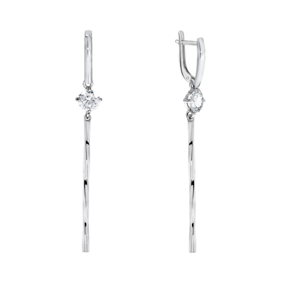 Серьги из серебра с фианитом со скидкой
