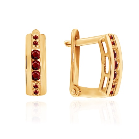 Серьги из золота с гранатами
