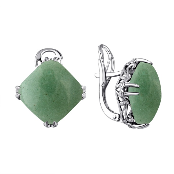 Серьги из серебра с авантюрином