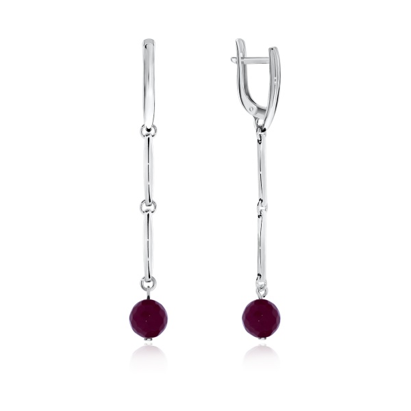 Серьги из серебра с агатами со скидкой