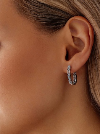 Серьги из серебра с топазом