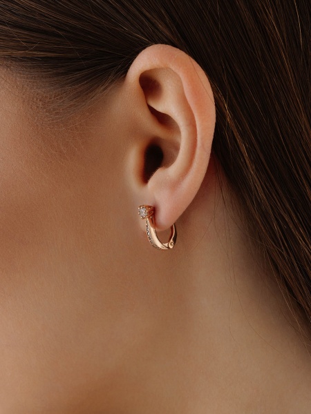 Серьги из серебра с фианитами со скидкой