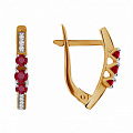Серьги из золота с рубинами