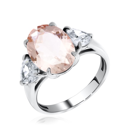 Купить кольцо из серебра с ситаллом и фианитами в интернет-магазине KRASNOE