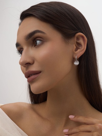 Серьги из серебра  2340264318-21 от KRASNOE, металл Серебро, вставка Кошачий глаз