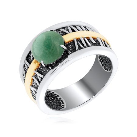 Купить кольцо из серебра с авантюрином в интернет-магазине KRASNOE