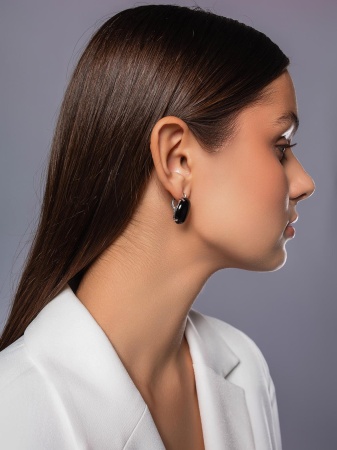 Серьги из серебра с агатами