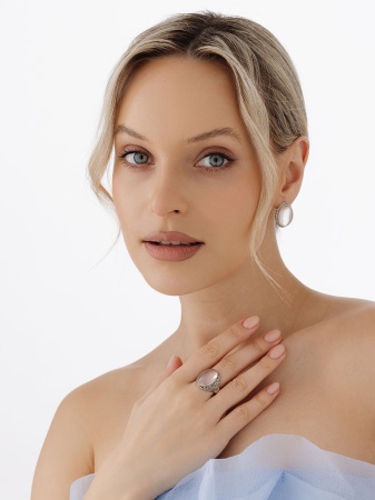 Серьги из серебра с кварцем