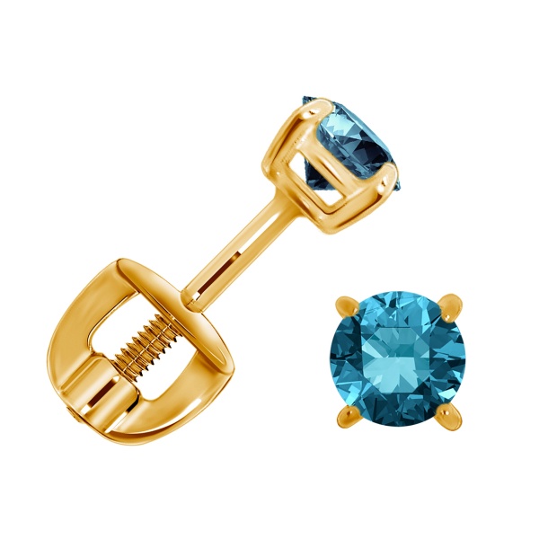 Пусеты из золота с топазами П100070040-76 от KRASNOE, металл Золото, вставка Топаз