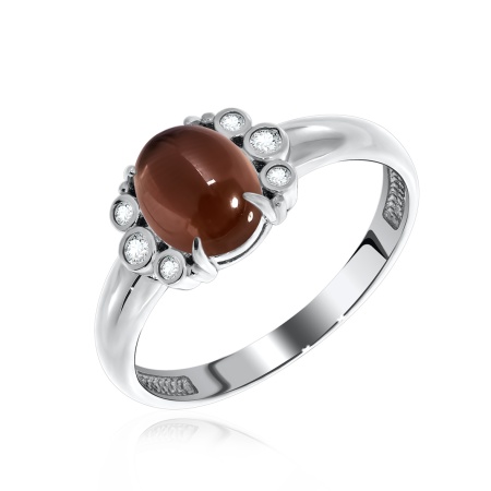 Купить кольцо из серебра с топазом и фианитами в интернет-магазине KRASNOE