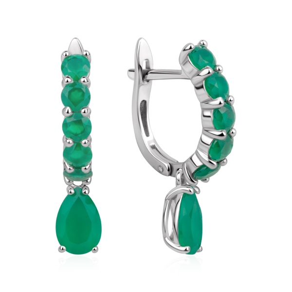 Серьги из серебра с агатом