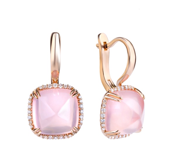 Серьги из золота с кварцами и бриллиантами your desire Серьги из золота с кварцами и бриллиантами your desire