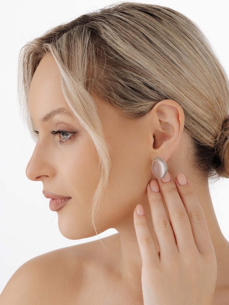 Серьги из серебра с кварцем