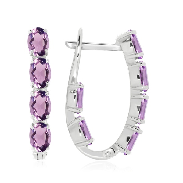 Серьги из серебра с аметист