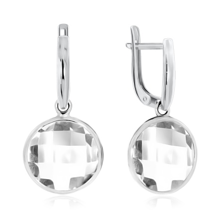 Серьги из серебра с горным хрусталем 2340522947 от KRASNOE, металл Серебро, вставка Горный хрусталь