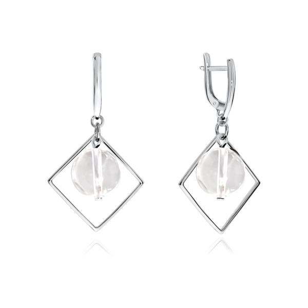 Серьги из серебра с горным хрусталем Серьги из серебра с горным хрусталем